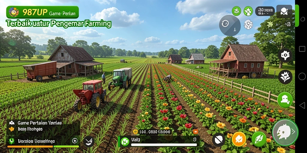 Tampilan gameplay menarik dari 987UP saat bercocok tanam.