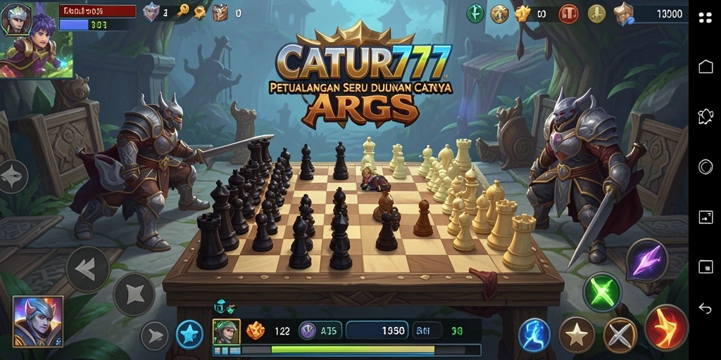 Tampilan gameplay menarik dalam petualangan catur yang menegangkan.