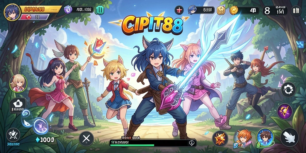Tampilan gameplay menarik dari karakter anime di CIPIT88.