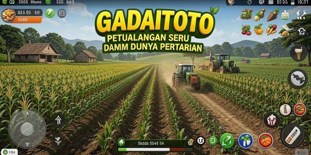 Screenshot GADAITOTO menampilkan aktivitas bertani yang seru.