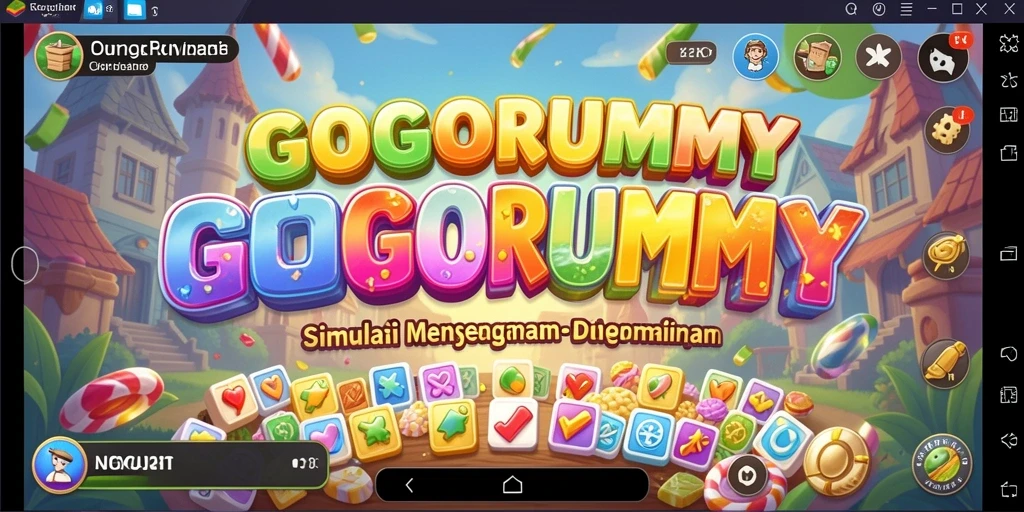 Tangkapan layar gameplay GOGORUMMY yang penuh warna dan interaktif.