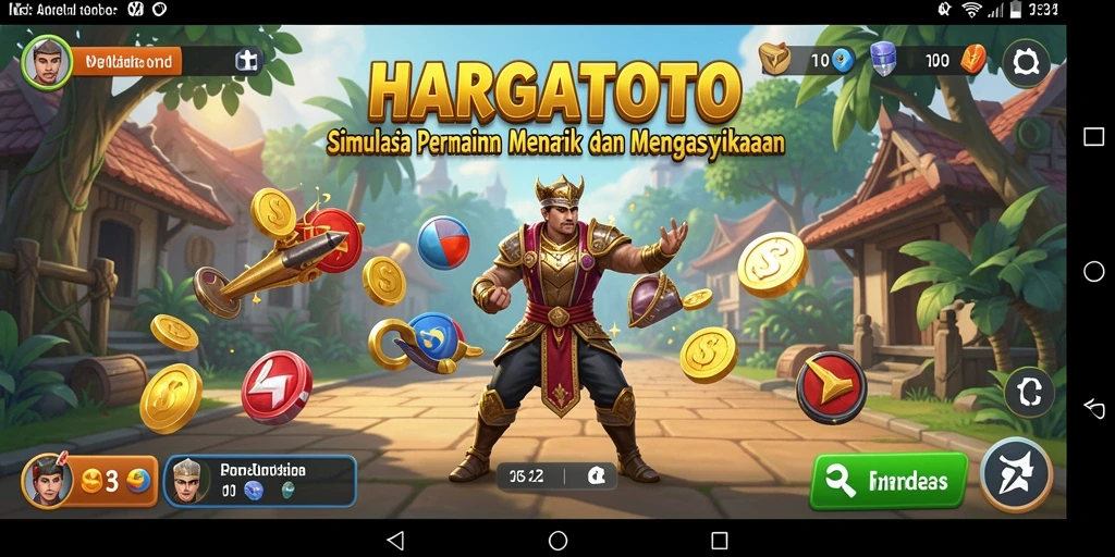 Tampilan dalam game HARGATOTO yang menunjukkan simulasi menarik.