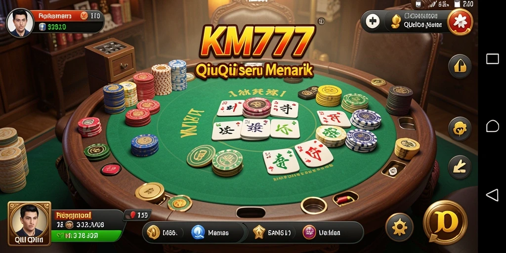 Screenshot gameplay KM777 menampilkan keseruan bermain QiuQiu.