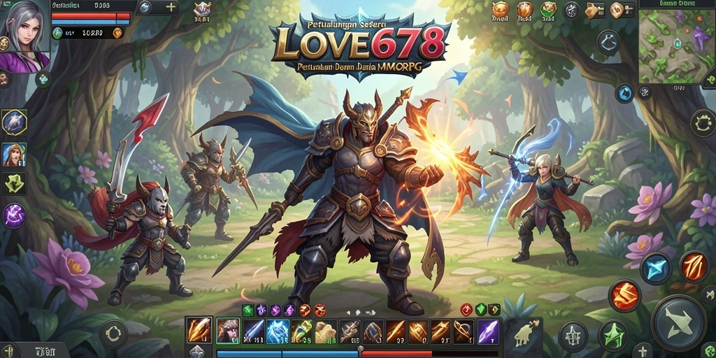Tampilan gameplay seru dalam dunia kekuatan dan petualangan MMORPG.