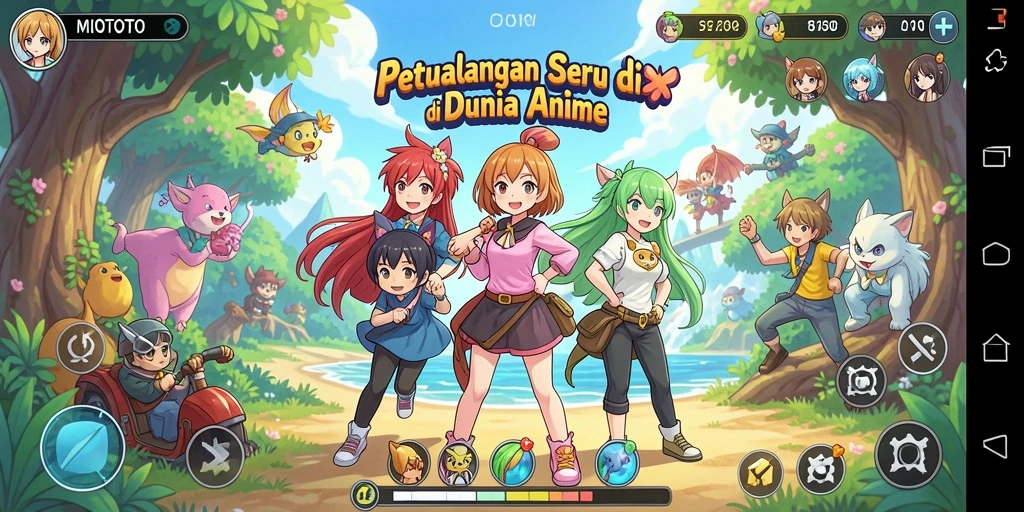 Screenshot utama MIOTOTO menunjukkan aksi pertarungan yang mendebarkan di dunia anime.