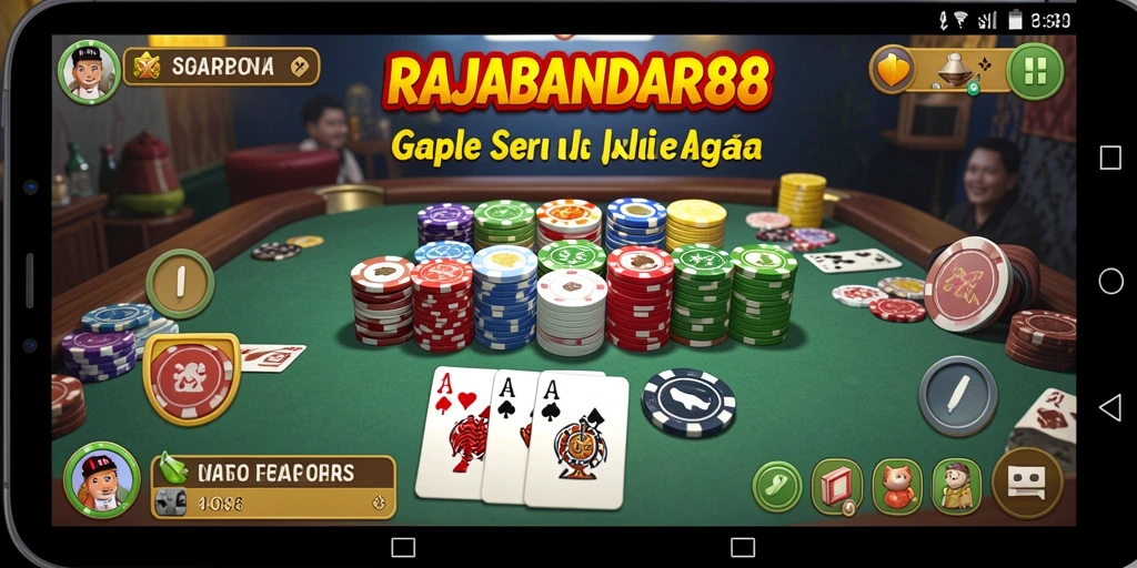 Tampilan gameplay seru RAJABANDAR88 saat bermain Gaple.