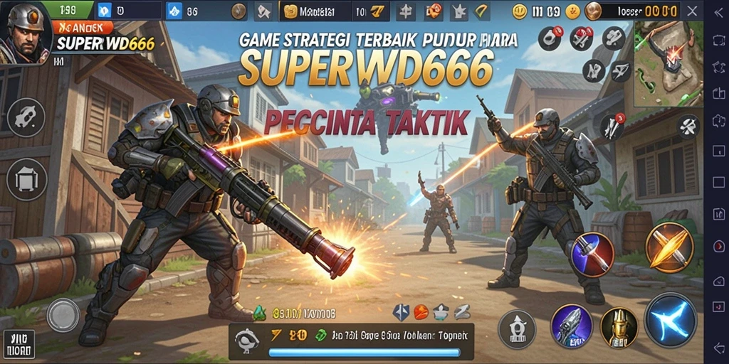 Tangkapan layar gameplay <strong>SUPERWD666</strong> menunjukkan aksi strategi penuh ketegangan dan visual yang menarik.