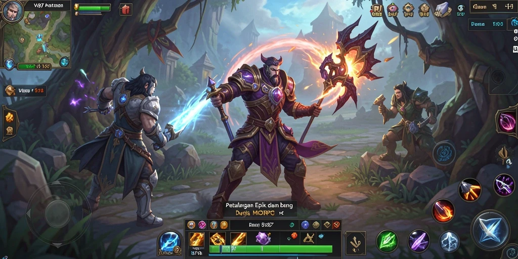 Screenshot V87 menampilkan aksi seru dalam pertarungan MMORPG.