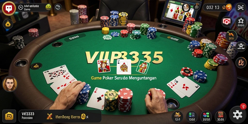 Tampilan inti gameplay poker yang menarik di VIP333.